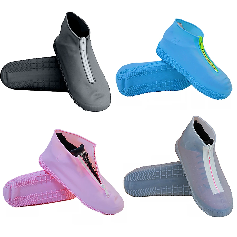 

Silicone Waterproof Shoe Covers Unisex Shoes Protectors Anti-slip Rain Boots Reusable Shoe Protectors For Kids Men Women