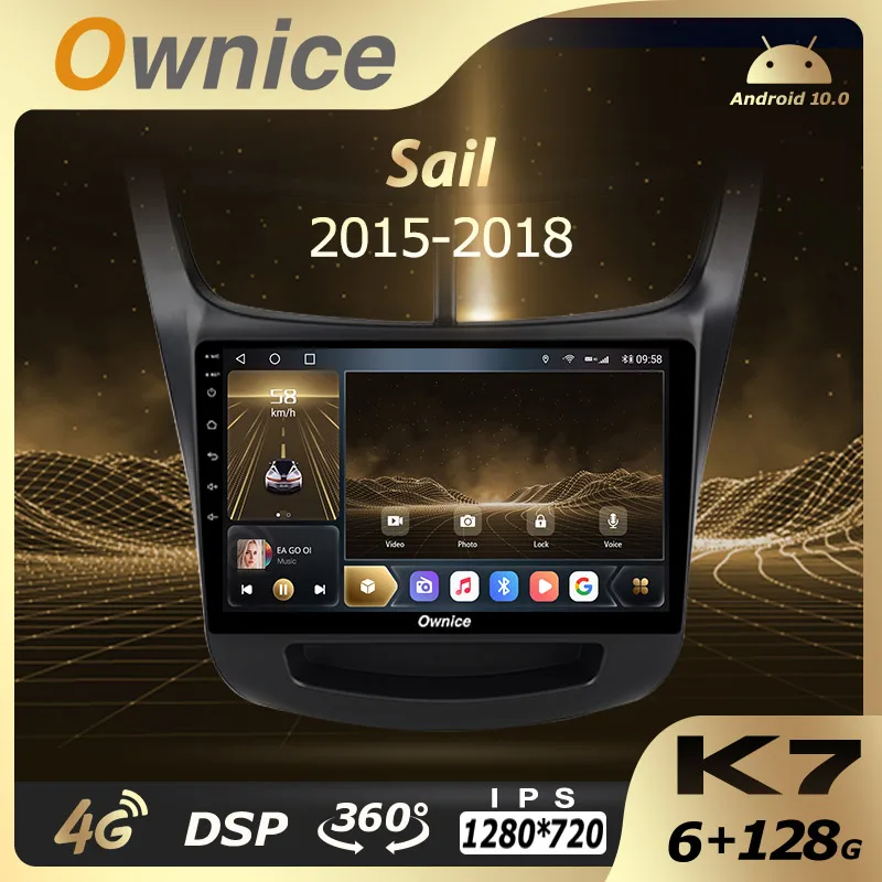 

Ownice Android 10.0 K7 Car Auto Radio for Chevrolet Sail 2015-2018 6G+128G 8 Core 360 5G Wifi 4G LTE Interior Atmosphere Lamp