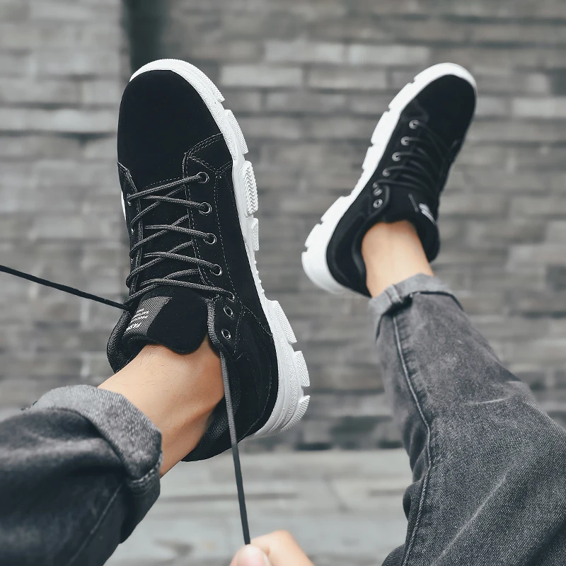 

Leather Casual Shoes Men Coturno Men Black Casual Shoes Zapatos Informales De Hombre Man Sapatos Sports For Home Boots Sneakers