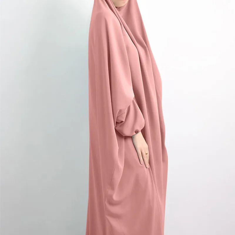 

Eid Hooded Muslim Women Hijab Dress Prayer Garment Jilbab Abaya Long Khimar Full Cover Ramadan Gown Abayas Islamic Clothes