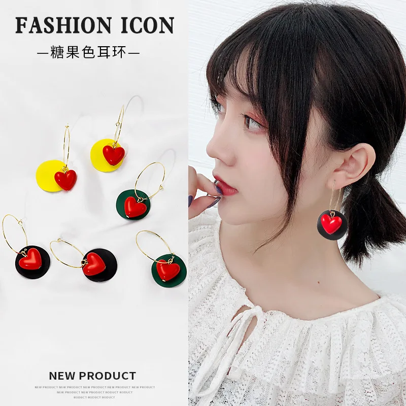 2020 корейские новые поступления 3 карамельных цвета красное сердце висячие