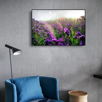 purple lavender flower field hd photography landscape painting frameless canvas waterproof ink modern home decoration poster