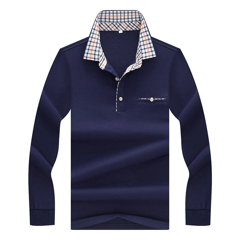 Рубашка поло мужская с длинным рукавом Повседневная Удобная сорочка джентльмена