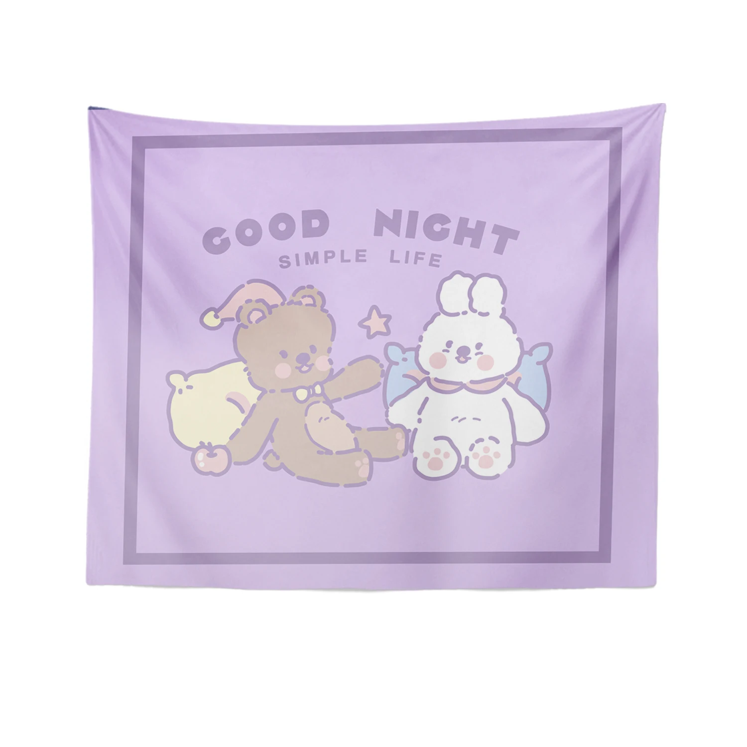 Цветной гобелен с милыми животными детский художественный принт в стиле