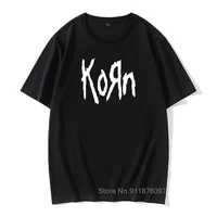 free shipping mens t shirts vintage short sleeve korn rock band letter t shirt cotton high street tee shirts plus size