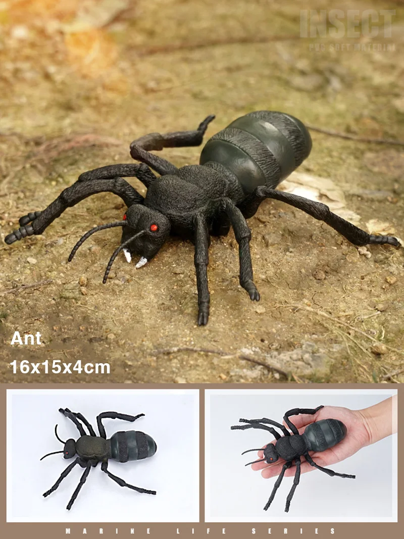 Большая искусственная модель для детей дикой рептилии паук пчела муравей божья