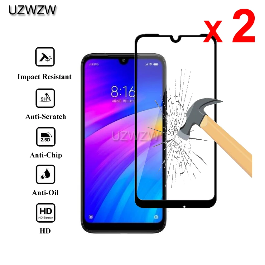 2 шт закаленное стекло для Xiaomi Redmi 7 Полное покрытие экрана защитное закаленное стекло для Xiaomi Redmi 7