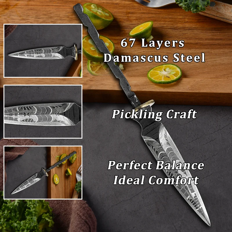 Нож с фиксированным лезвием нож из дамасской стали для самостоятельной сборки