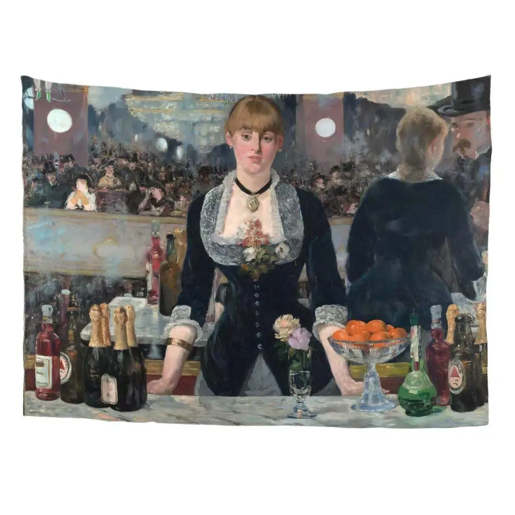 Мировой классический художественный гобелен серия Eduard Manet A Bar at The Folies bergeur