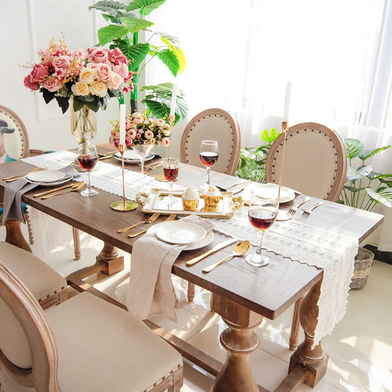 Бесплатная доставка макраме настольный бегун Свадебный декор стола свадебные