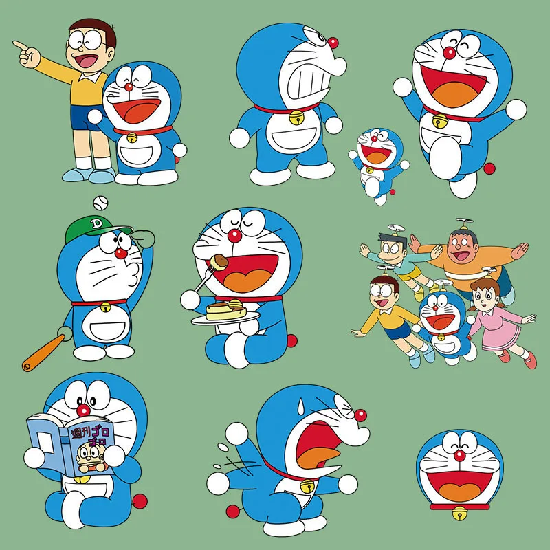 Полоски на одежде наклейки Doraemon нанесение одного утюга термочувствительные