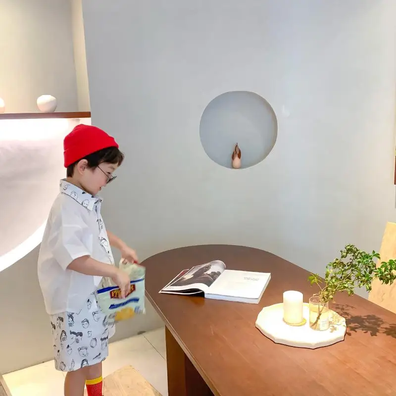 

Fashion Baby Boys Clothes Korean Little Boy Sets Children White Blouse+Shorts 2Pcs Outfits Kids Suits 2021 Toddler Summer Outfit