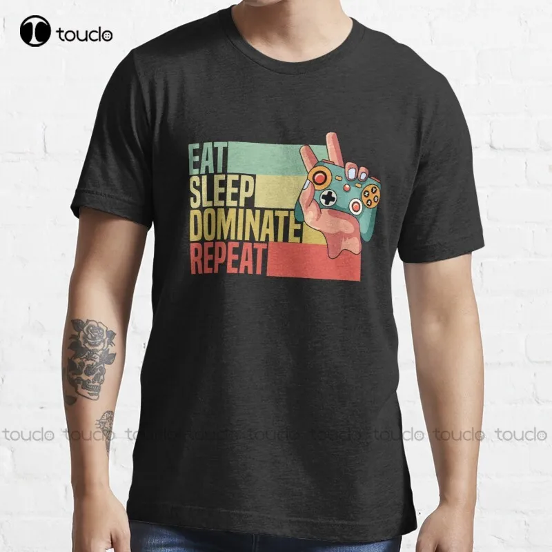 

Новая футболка с надписью «Eat Sleep Dominate Repeat 8», белые мужские хлопковые футболки, брикет, унисекс