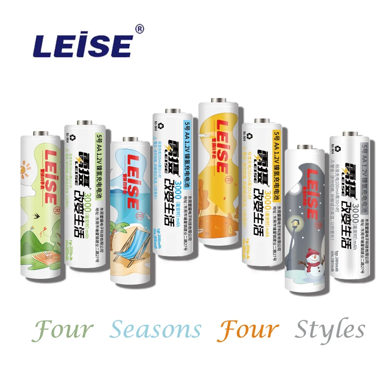 Leise AA 3000mah nimh аккумуляторная батарея оригинал 1 2 V 2a Ni MH четыре сезона