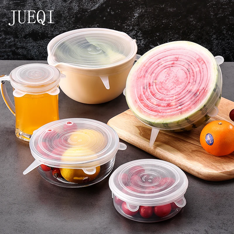 6 шт. многоразовая пищевая упаковочная крышка силиконовая сохраняющая свежесть