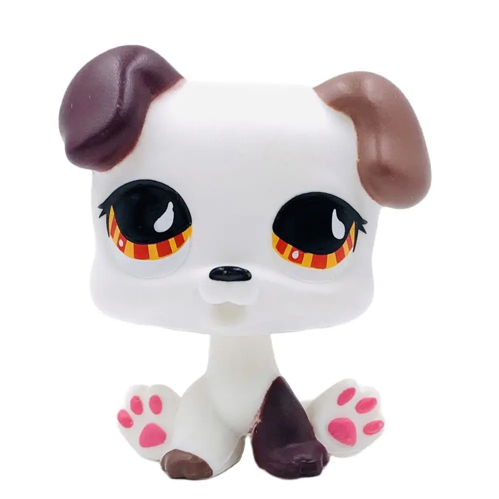 

LPS CAT 4CM MINI Custom-made Baby Puppy for Littlest pet shop Toy Great Dane #750 bobble head Dog White Body YELLOW Eyes LPSCB