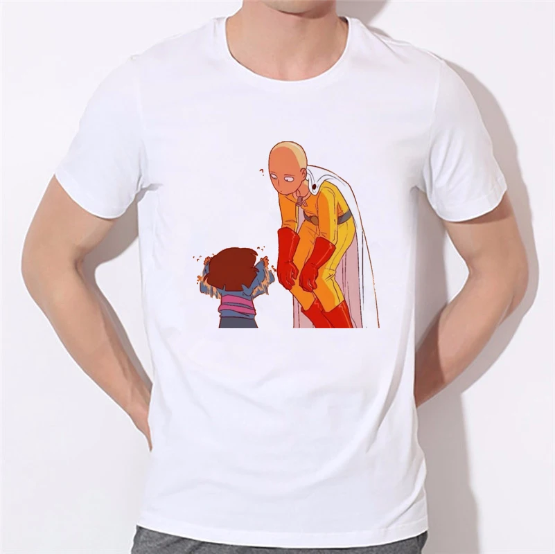 Один удар Человек Горячая Новая анимация 2019 аниме футболка Saitama Sensei Прямая