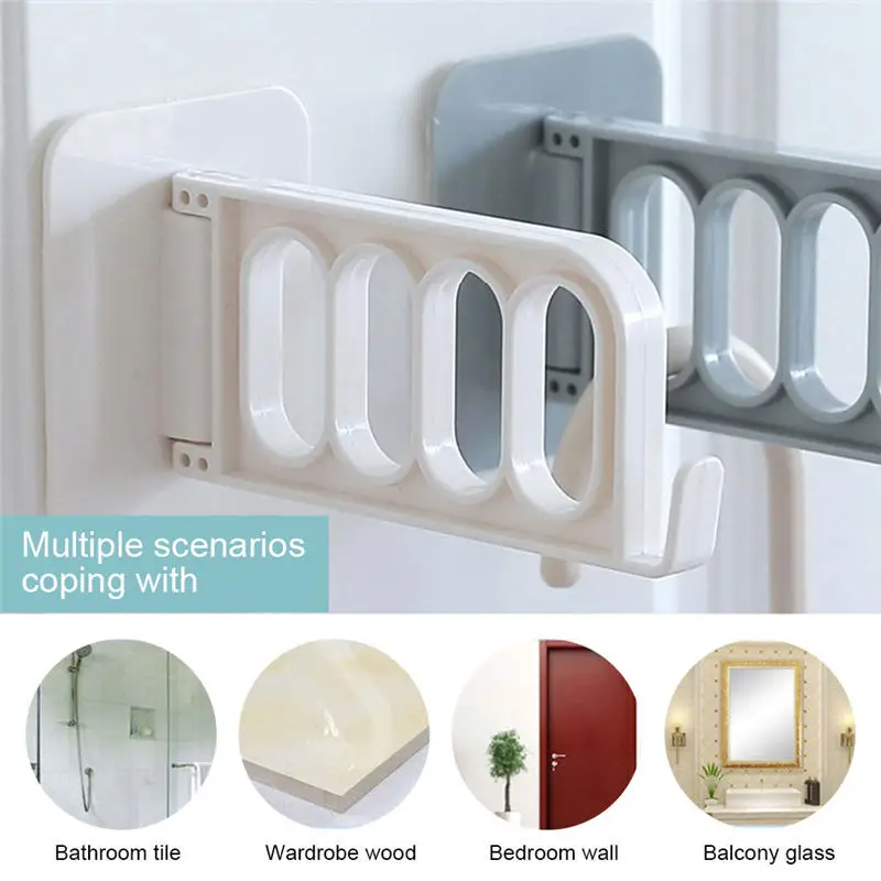 

Портативная настенная вешалка для одежды, настенный стеллаж для хранения на окно, самоклеящаяся подставка для сушки белья, вращающийся крю...