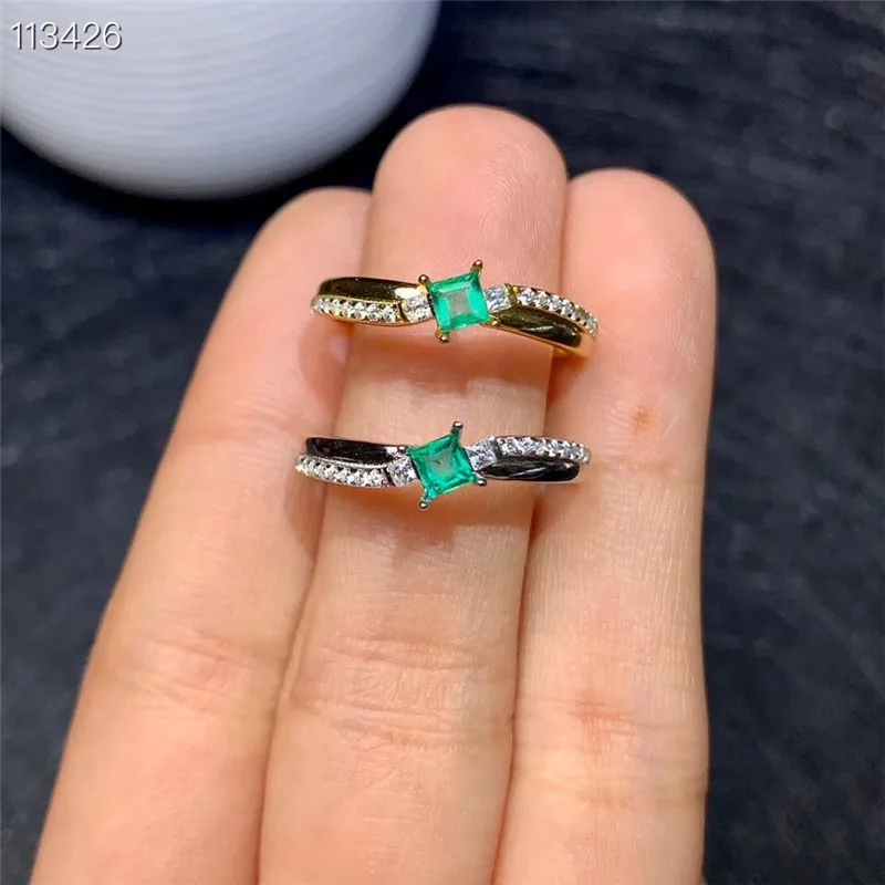 Natural emerald small row 925 silver personality style latest design favorite beauty | Украшения и аксессуары