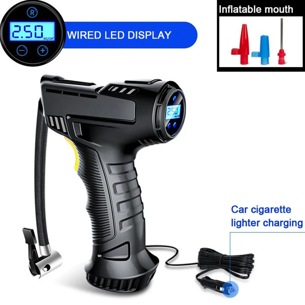 

Handheld Air Pump Led Light Pumper Motorcycles Nozzle Portable Rechargeable Auto