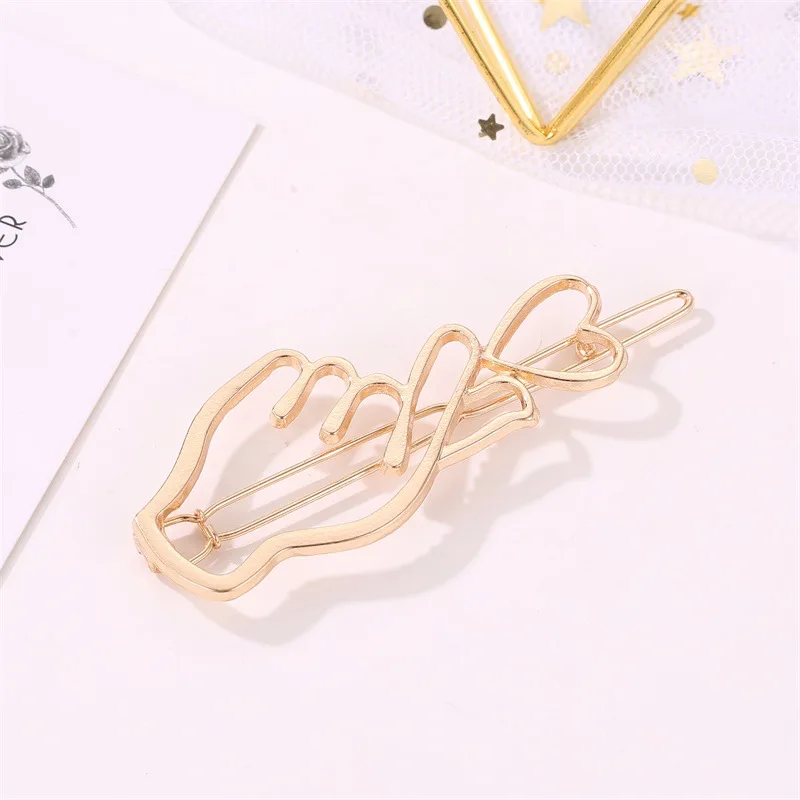 Новая горячая креативная мода простой сплав в форме сердца заколка для волос