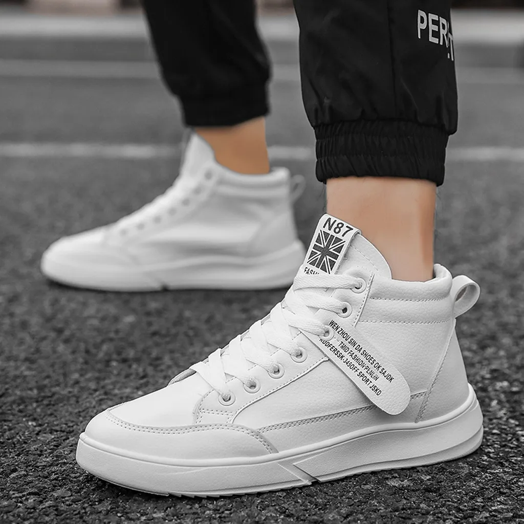 Кроссовки для бега Мужская мода Белые Мужские дышащие на шнуровке спортивные