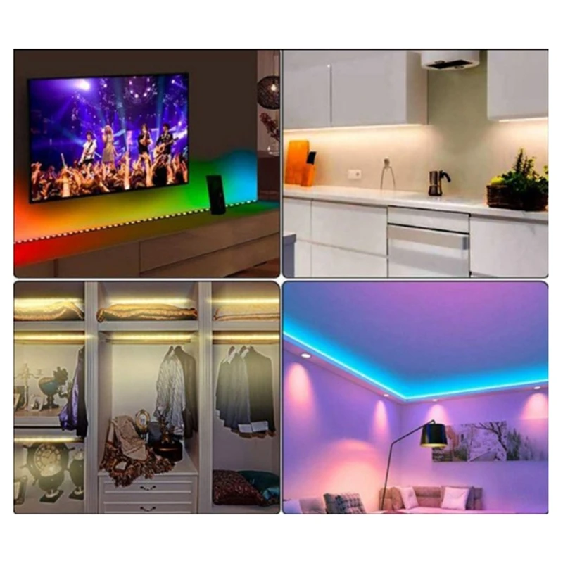 

US Plug LED Light Bar Waterproof with 44-Key Infrared Remote Control, Suitable for Bedroom, Family Kitchen Decoration