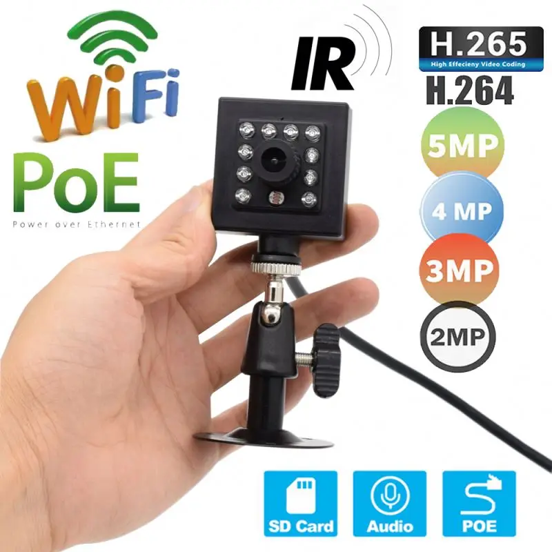 

Camhi Small Size WiFi IP Camera 1080P HD Mini Security Camera Micro SD Onvif 940 Night Vision Remote Pets Monitoring Audio P2P
