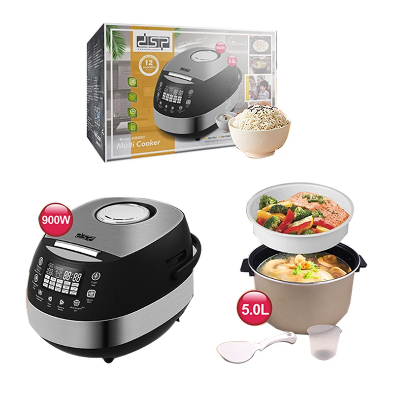 

5L Electric Rice Cooker Multifunction Steam Stew Pressure Cooker Non-Stick Digital Display Smart Pressure Cooker 4-5 Person