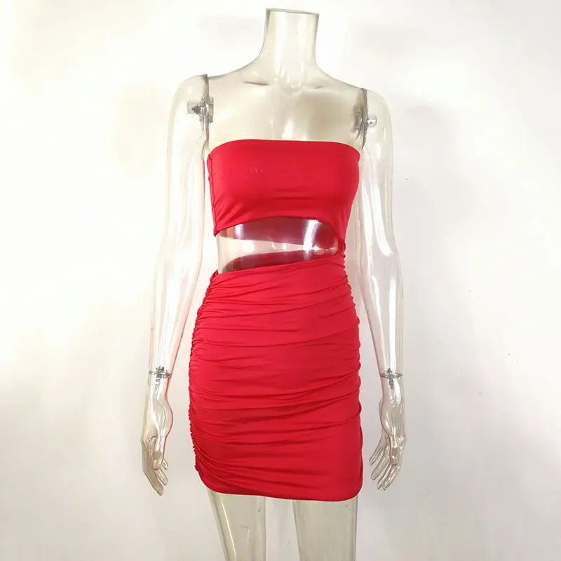 Летнее платье GACVGA сексуальное женское без бретелек с открытыми плечами