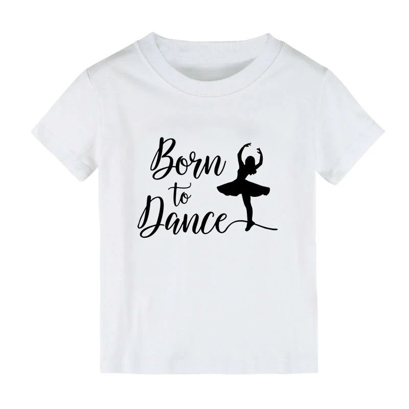 Born To Dance Print Kids tshirt Boy Girl shirt Children Toddler Clothes Funny Street Top Tees CZ-140 | Детская одежда и обувь