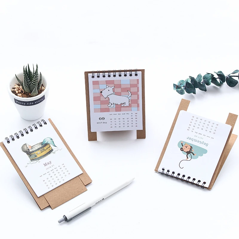 DL календарь 2018 мультяшный креативный свежий строительный лес для