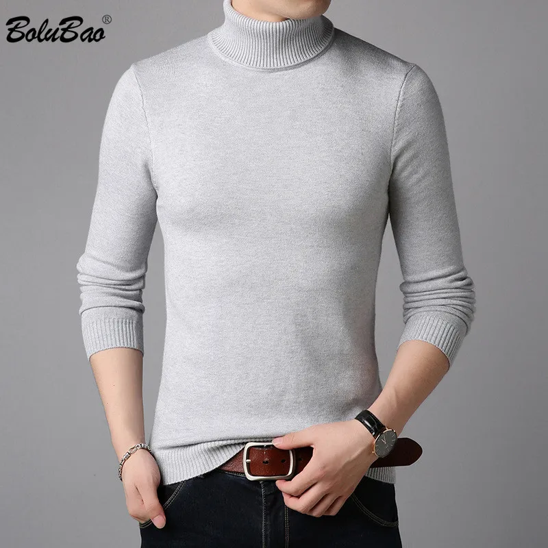 

BOLUBAO Brand Men Turtleneck Sweater Autumn New Men's Fashion Casual Long Sleeve Sweater Solid Color Slim Pullover Sweaters Male