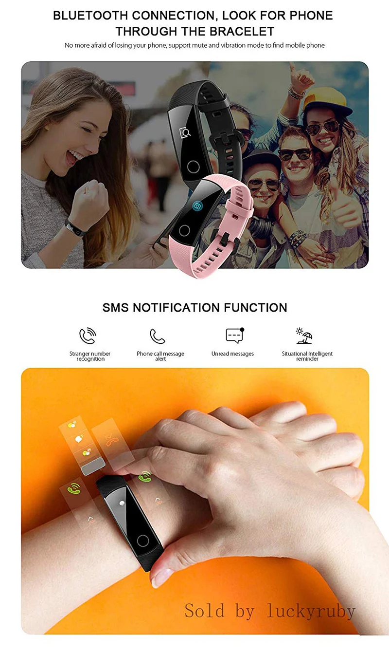 huawei Honor Band 3/4, умный Браслет Honor Band 4, фитнес-браслет, 0,91 дюймов, OLED тачпад, пульсометр, смарт-браслет