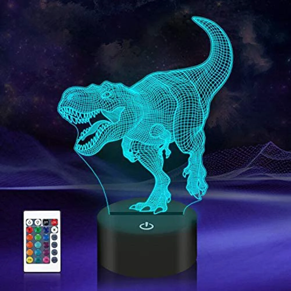 

Dinosaur model Night Light 3D Illusion Lamp Light for Bedroom Decor LED Light Atmosphere Bedside Night Lamps Kids Gift
