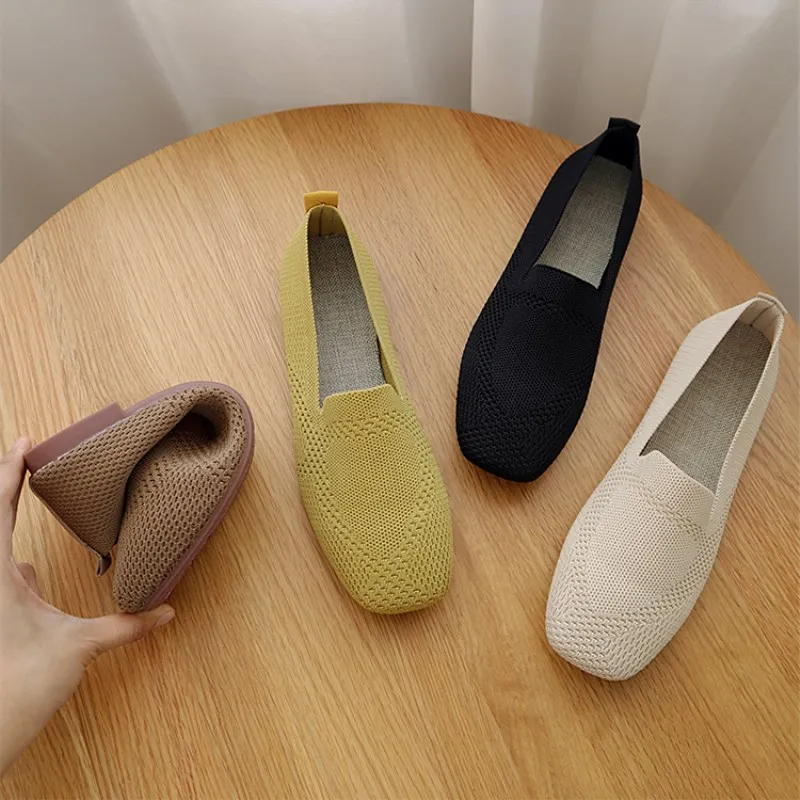 EOEODOIT размера плюс Весенняя Новинка Женские балетки с плоской подошвой