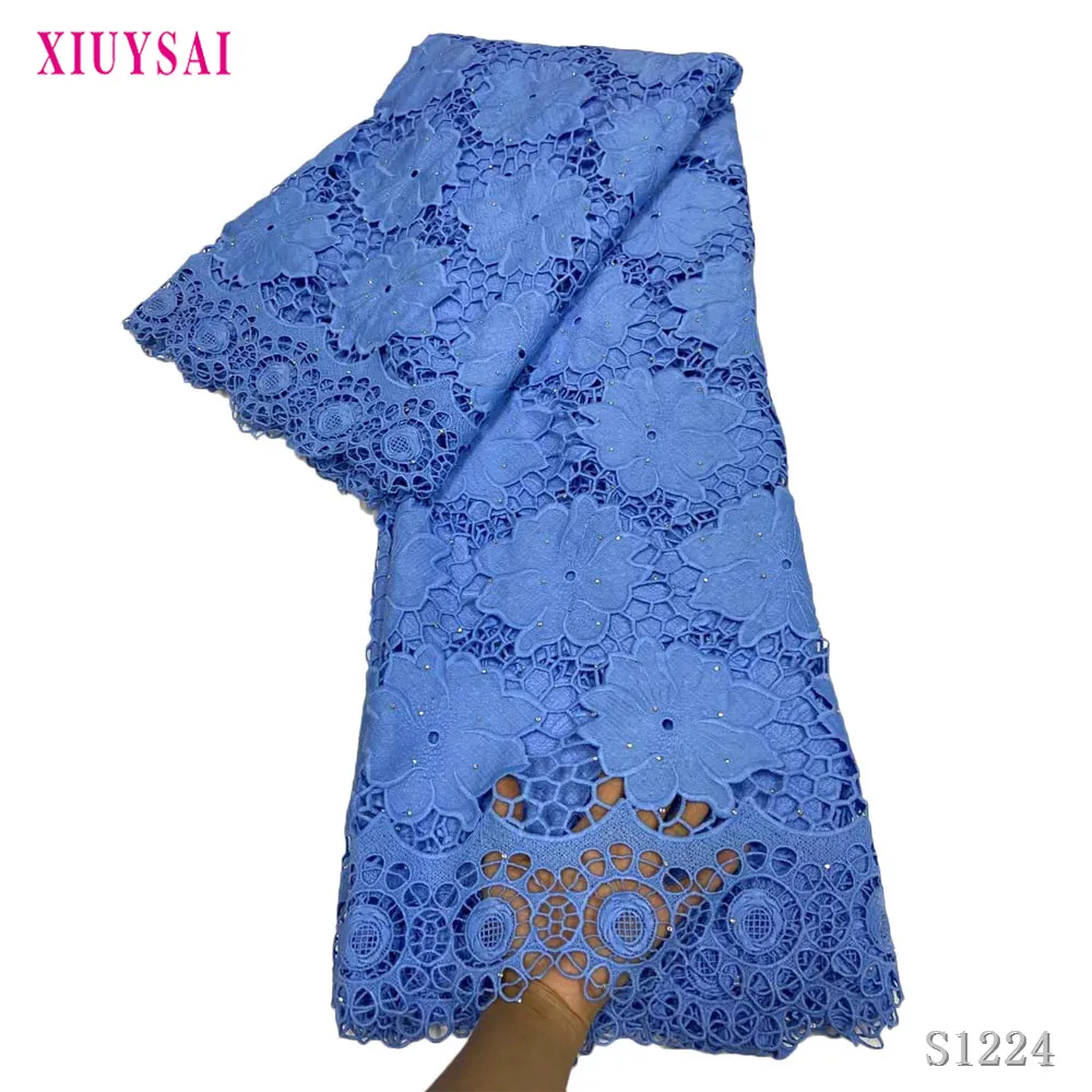 

Nigerian Guipure Cord Lace Fabric Embroidery Stones 2020 Cord Lace Fabric High Quality Nigeria Lace Fabric SL1224
