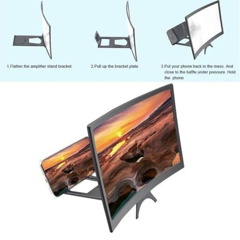 8 &quot/12&quot телефон экран усилитель 3D видео высокой четкости Лупа тянуть тип