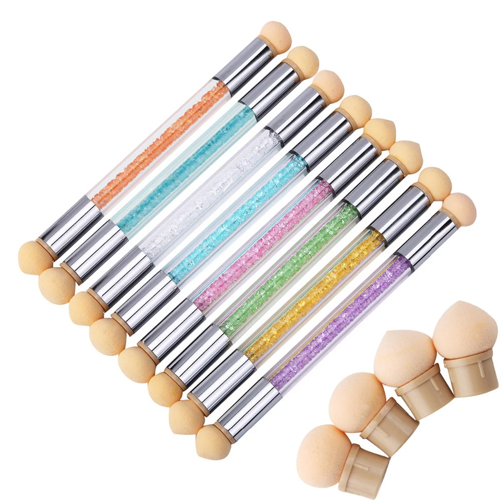 

1set Gradient Nail Brush Nail Art Tool 4 Replaceable Nail Silica gel French Manicure Embossing Pen Ombre Acrylic Painting Tools