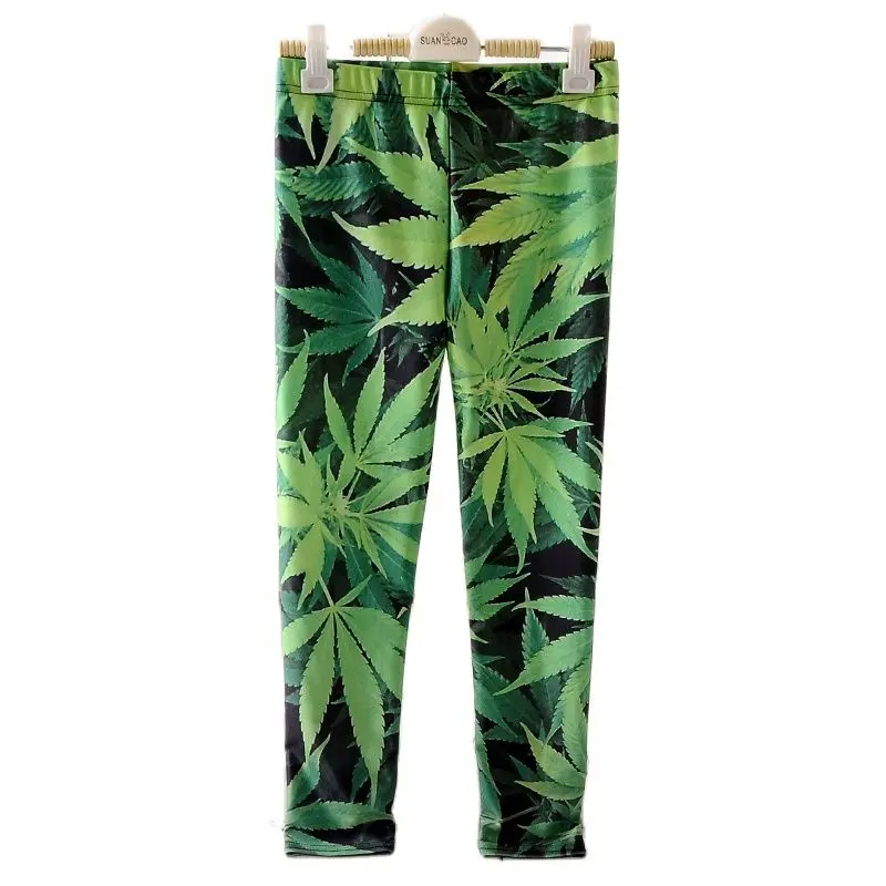 Новинка пикантные эластичные спортивные Леггинсы для девочек с 3D принтом Galaxy Leaf