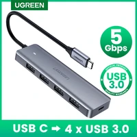 ugreen usb c hub 4 ports usb type c to usb 3 0 hub splitter adapter for macbook pro ipad pro samsung galaxy note 10 s10 usb hub