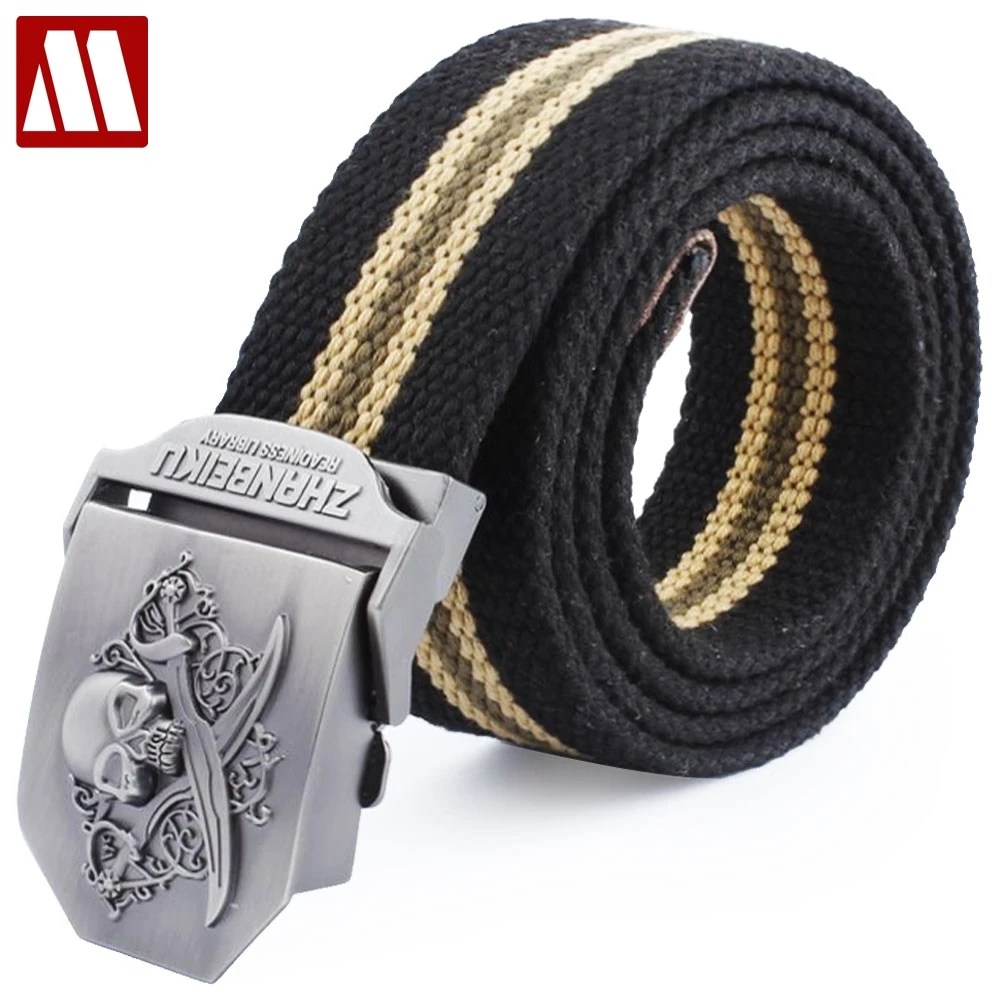 Ремень парусиновый мужской Модный повседневный брезентовый с 3d рисунком пиратов