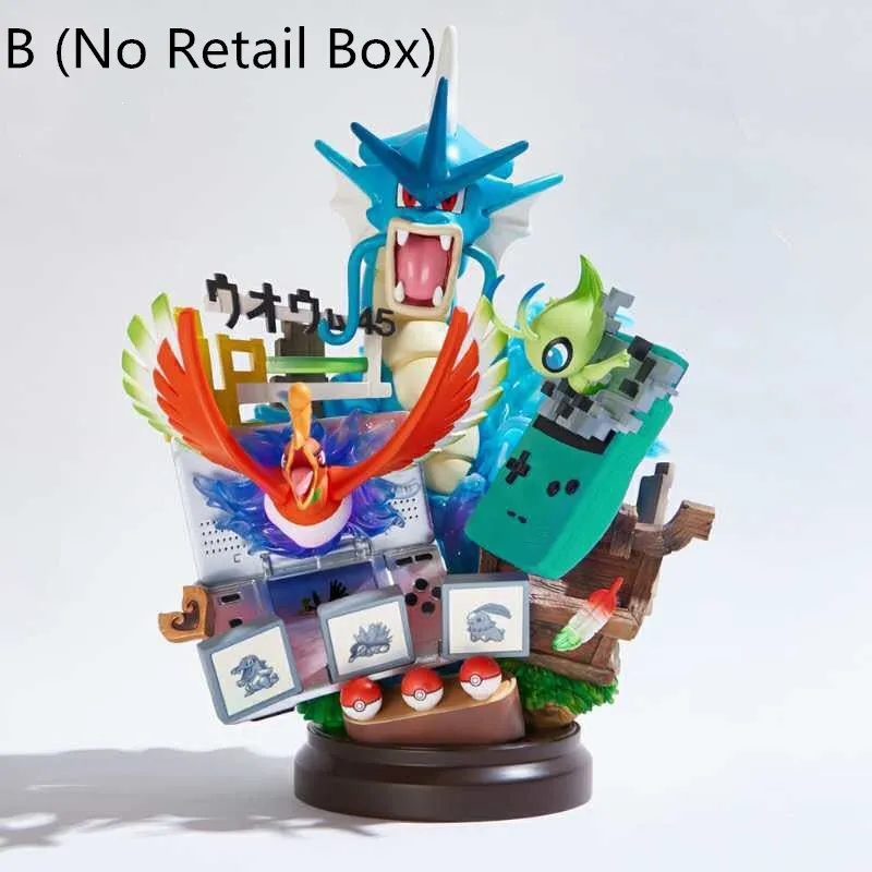 B No Retail Box Горячая новинка 20 см аниме статуя из смолы Gameboy Gyarados Lugia Фигурки игрушки сказочные Покемоны Фигурки игрушки коллекция подарки - Цвет: B No Retail Box