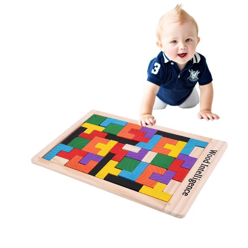 Красочные деревянные Tangram головоломки игрушки тетрис игра дошкольного волшебства интеллектуальная развивающая детская игрушка подарок