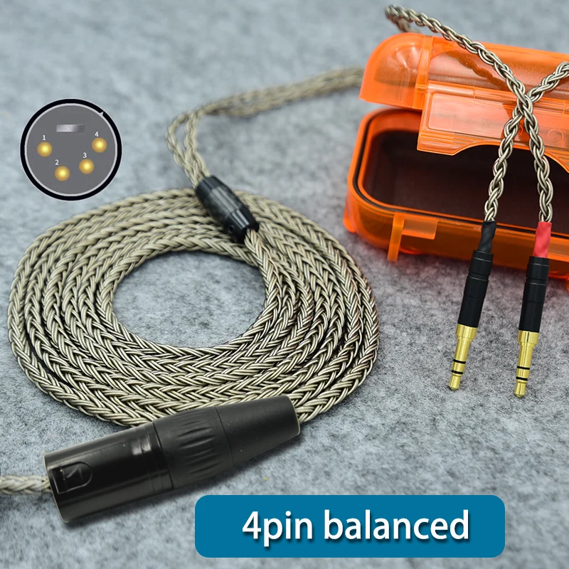 

4pin Xlr 4.4 2.5mm to dual3.5 Headphone Earphone Cable For focal clear jvc sw01 sw02 Denon AH D600 D7100 d7200 d5200 t1 t5p arya