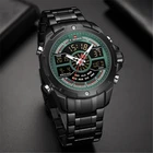 Часы мужские с хронографом и светодиодной подсветкой, из нержавеющей стали