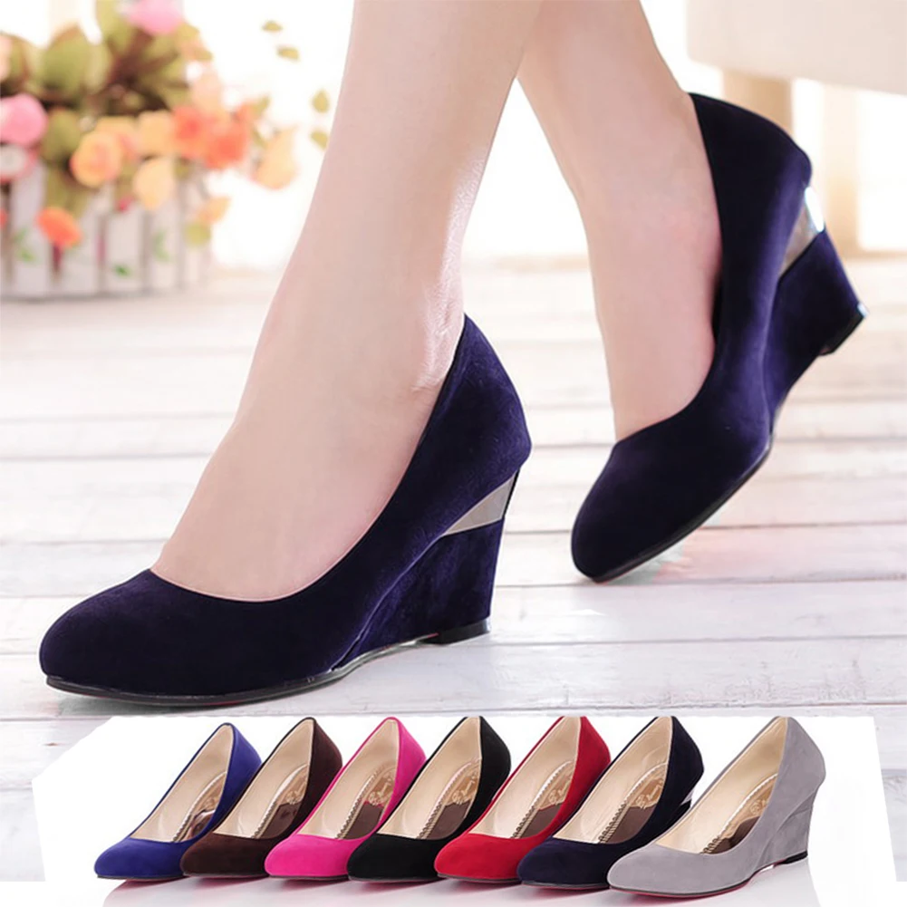 Женские офисные туфли лодочки LAPOLAKA элегантные на высокой танкетке 7 цветов оптом