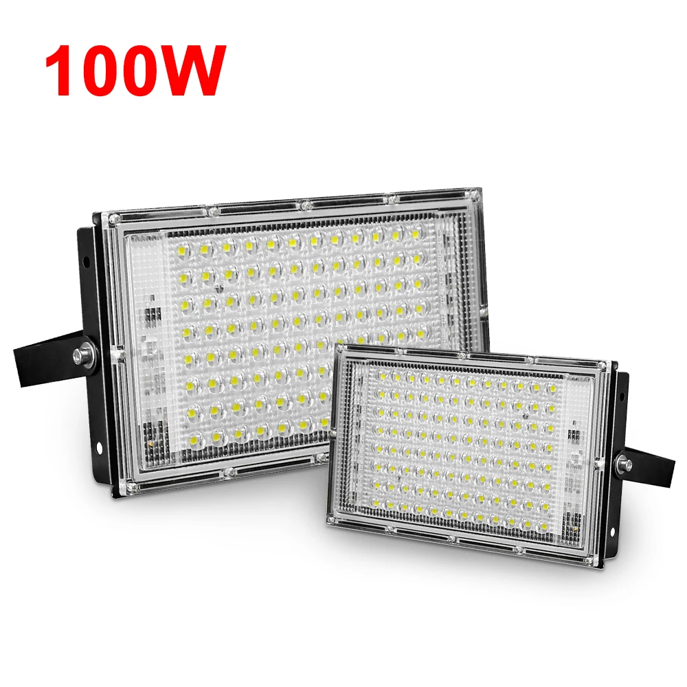 

Прожекторный светодиодный фонарь, 50 Вт, 100 Вт, нарусветильник прожектор 220 В, Светодиодный прожектор IP65, уличный светильник для уличного дома