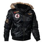 Брендовая мужская зимняя куртка, пальто, Мужская парка, военный меховой воротник, флисовая Утепленная стеганая куртка-бомбер с капюшоном, мужская одежда AF827