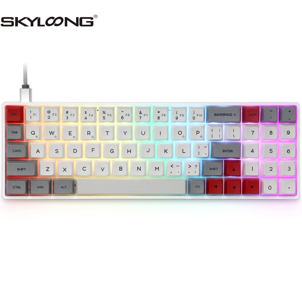 

Механическая Bluetooth-клавиатура SKYLOONG с 71 клавишами, RGB-подсветка, геймерская оптическая клавиатура Type-C с переключателем для компьютерных аксе...